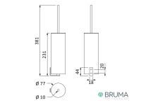 MEDIDAS ESCOBILLERO A PARED X-ALPHA BRUMA